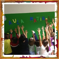 Alumnos en uno de nuestros Centros dando la Bienvenida al nuevo Curso y al Aula Matinal